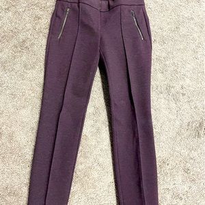 Loft size 4 dress pants with zipper pockets, deep maroon color